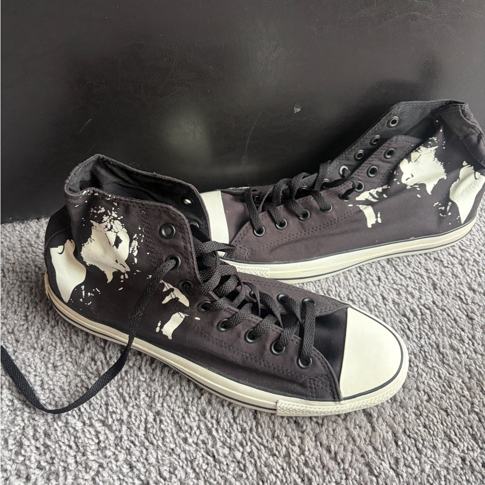 Vintage Converse Black and White Jim Morrison Doors High-Tops